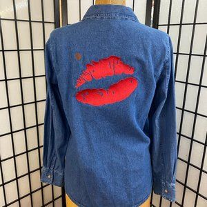 Vintage Embroidered Denim Button Up - Wallys Picks